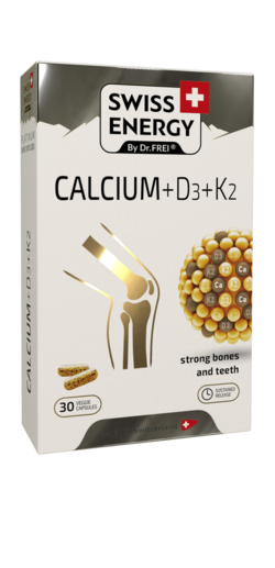 VITAMIN D3 + K2 + CALCIUM Витамин D3 10 мкг (400 МЕ) Витамин K2 (из Натто) 75 мкг Кальций 290 мг