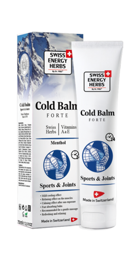 COLD BALM 8 швейцарских трав + витамины А, Е + метилсалицилат + ментол